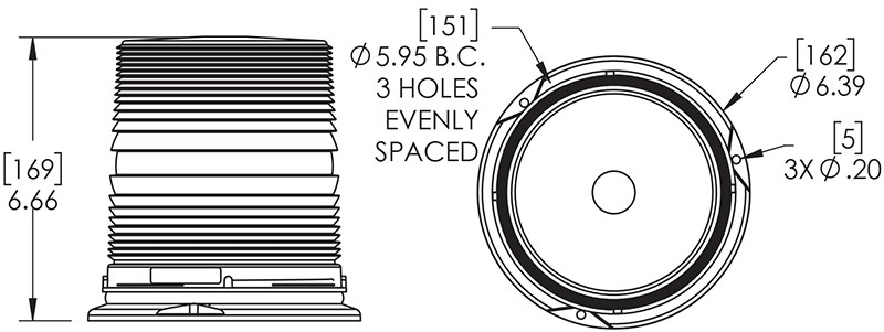 78061 LED Beacon Clear Tall Dome