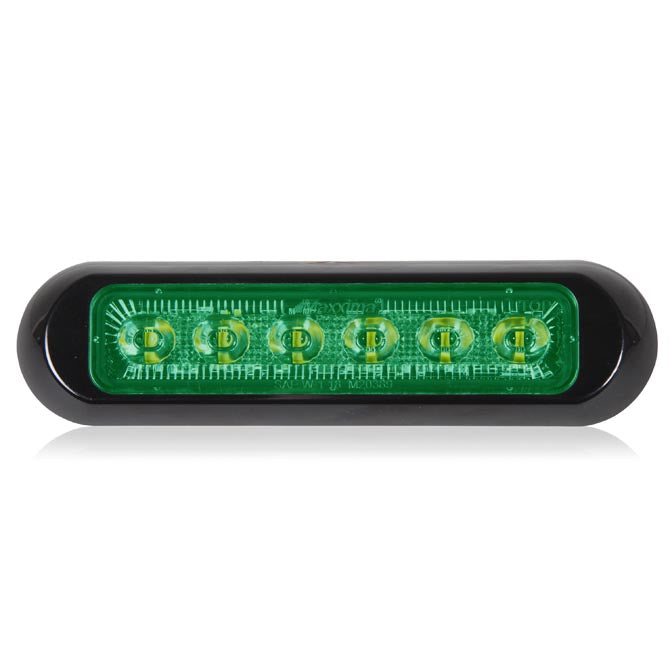 M20389GYCL-DC Thin Low Profile Dual Color LED Warning Light Green / Amber Clear Lens