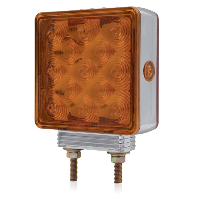 M42362R/Y-A Square Chrome Red / Amber STT / PFT Pedestal LH Double Post