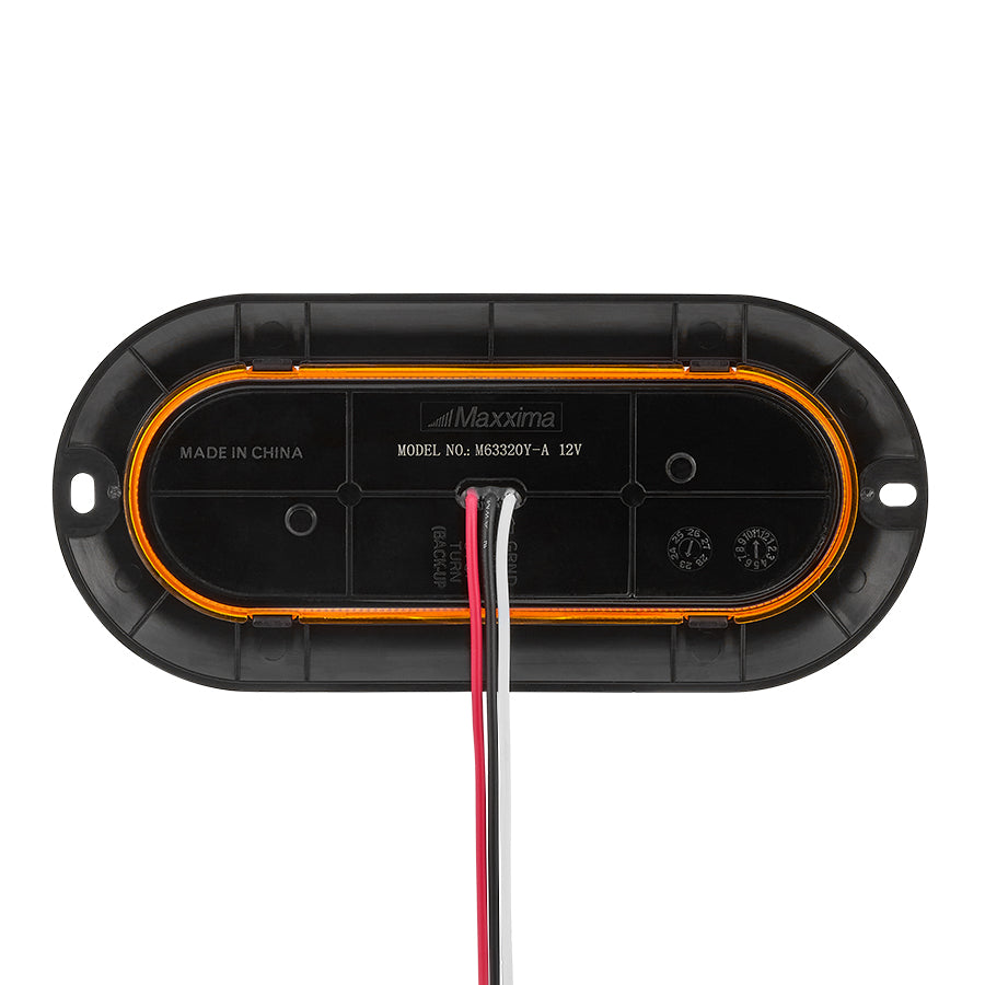 M63320Y-A 6” Oval Amber Stop/Turn/Tail Surface Mount, Black Housing