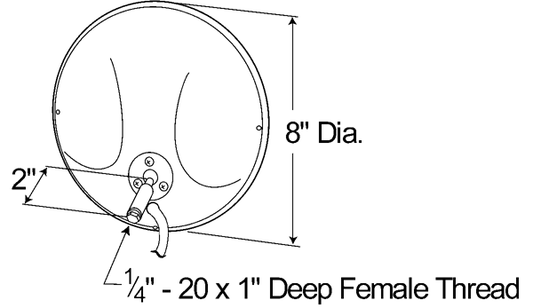 12813 8'' Offset Convex Heated Mirror