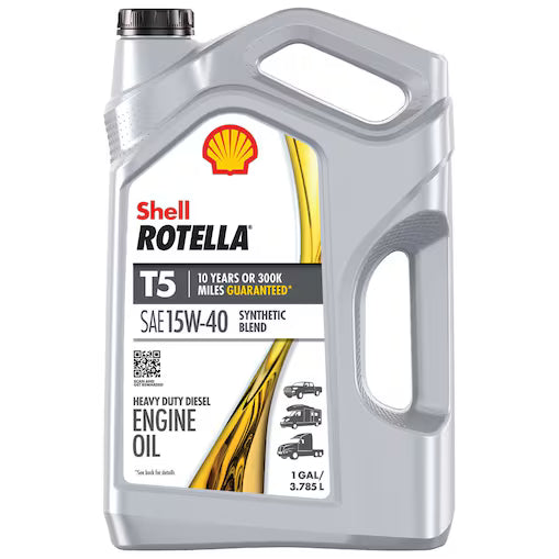 Shell Rotella® T5 15W-40 Synthetic Blend Diesel Oils (1 Gallon)