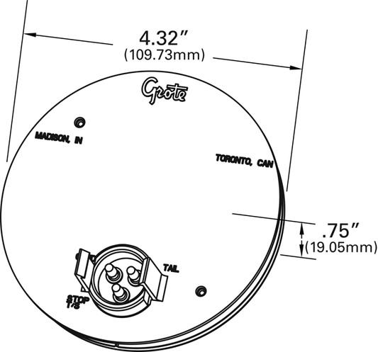 77353 4'' LED STROBE; AMBER