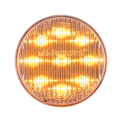 M09100YCL 2" Round P2/P3 Clearance Marker Amber Clear Lens