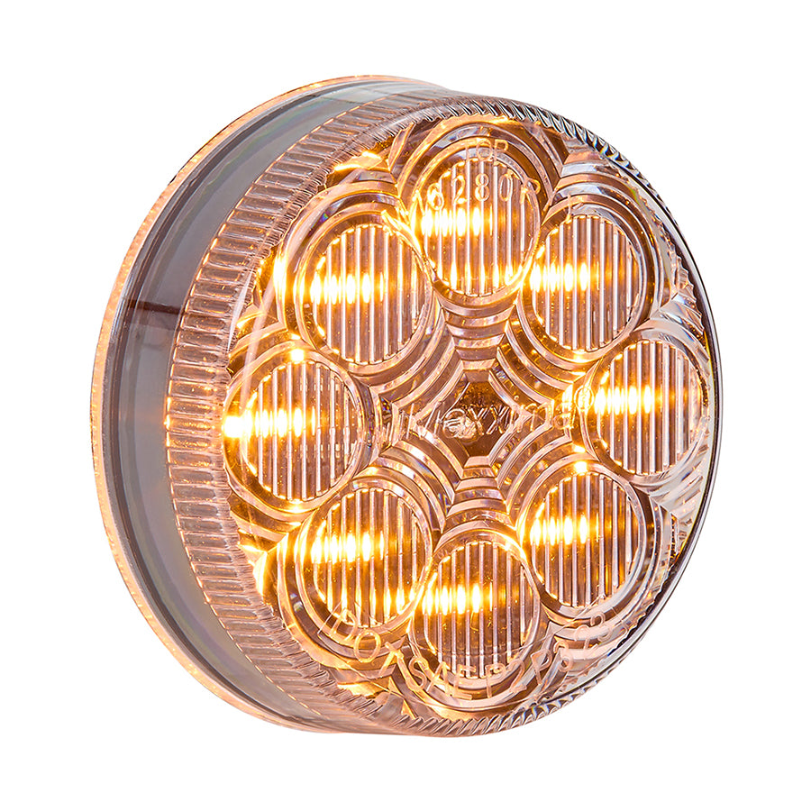 M16280YCL 2-1/2” Round Clearance Marker P2/P3 Amber Clear Lens