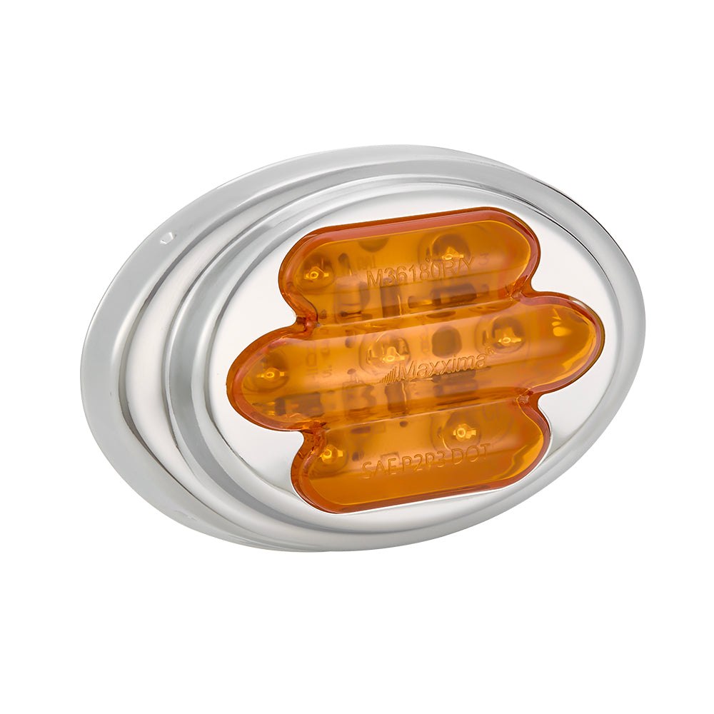 M36180Y Mini-Chrome Oval Amber Clearance Marker