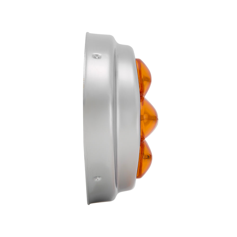M36180Y Mini-Chrome Oval Amber Clearance Marker