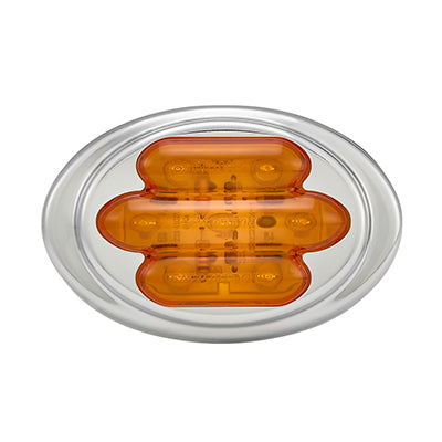 M36180Y Mini-Chrome Oval Amber Clearance Marker