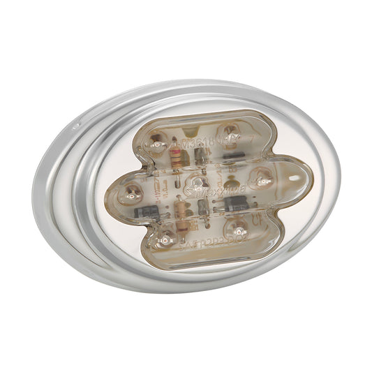 M36180YCL Mini-Chrome Oval Amber Clear Clearance Marker