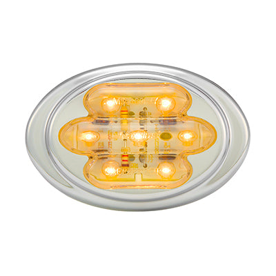 M36180YCL Mini-Chrome Oval Amber Clear Clearance Marker