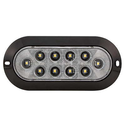 M63320-A 6″ Oval White Back-Up Lamp Surface Mount, Black Housing