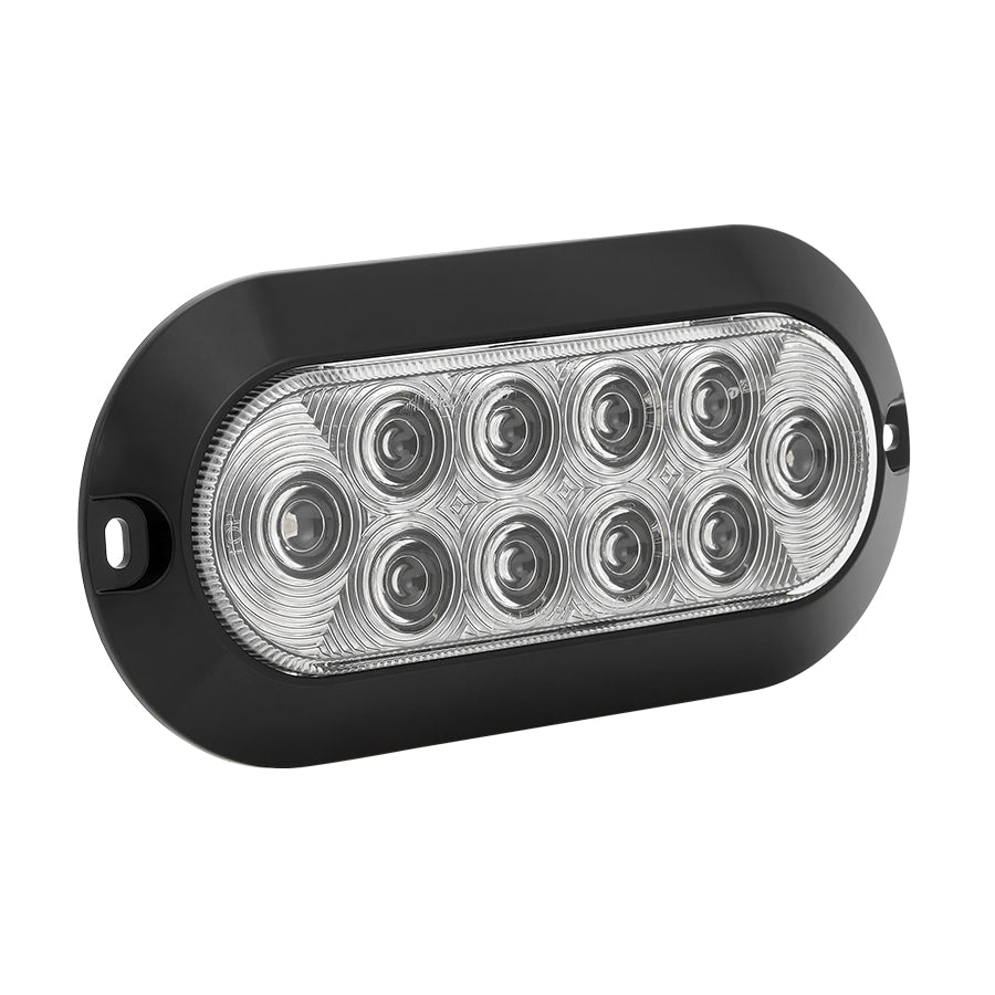 M63320RCL-A 6" Oval Red Clear Lens Stop/Turn/Tail Surface Mount, Black Housing