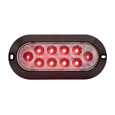 M63320RCL-A 6" Oval Red Clear Lens Stop/Turn/Tail Surface Mount, Black Housing