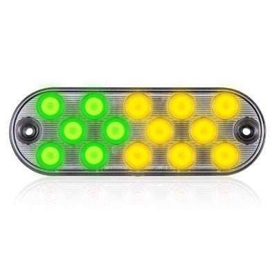 M63353YGCL-A 14 LEDs Oval Amber/Green 6.5" Surface Mount